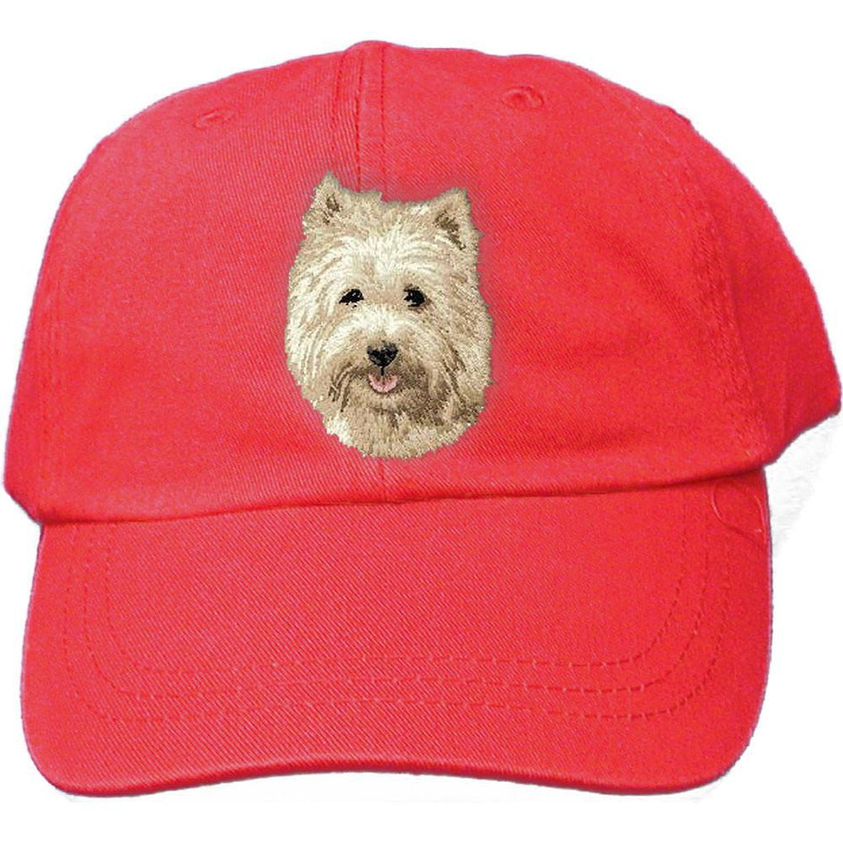 Embroidered Baseball Caps Red  Cairn Terrier D106