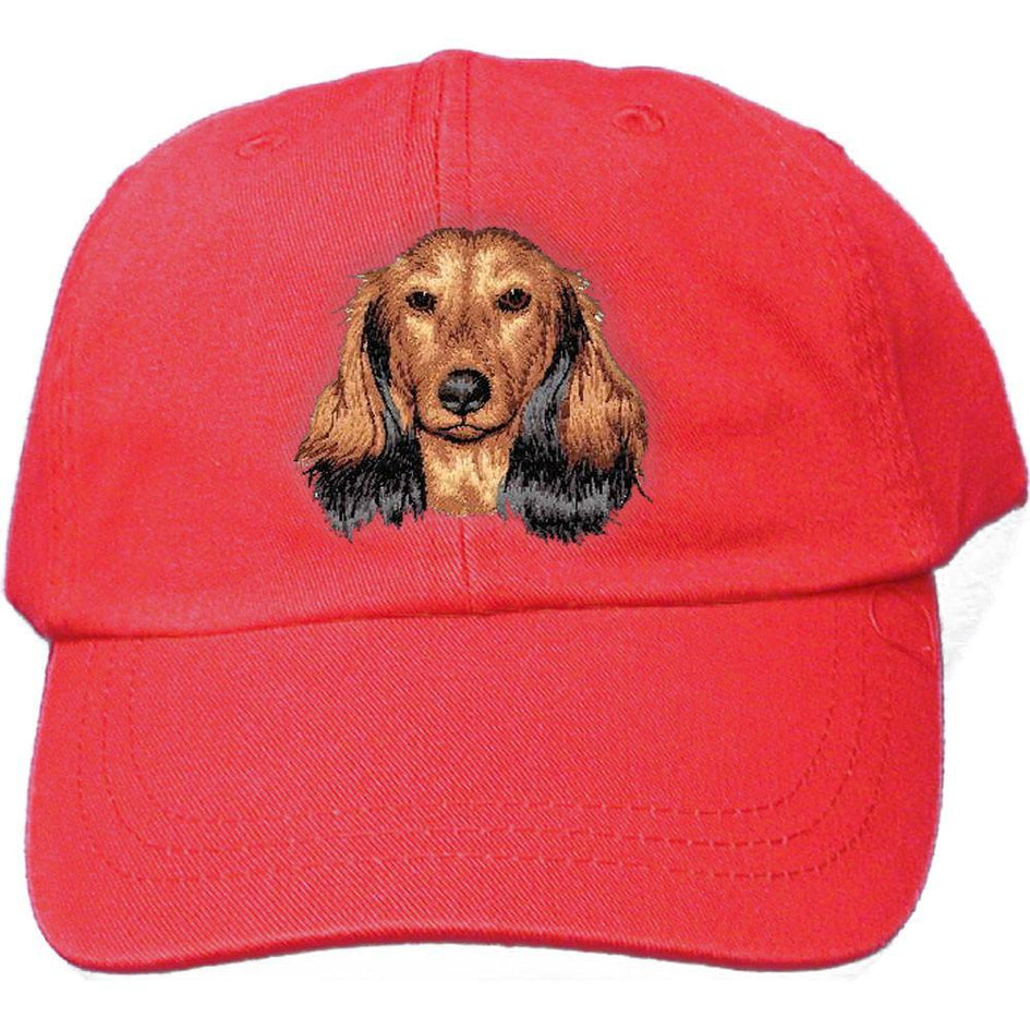Embroidered Baseball Caps Red  Dachshund D109