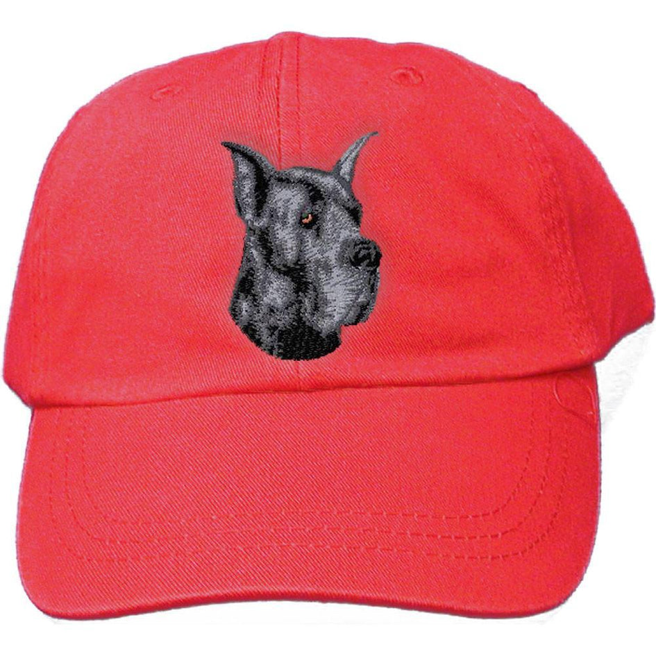 Embroidered Baseball Caps Red  Great Dane D10