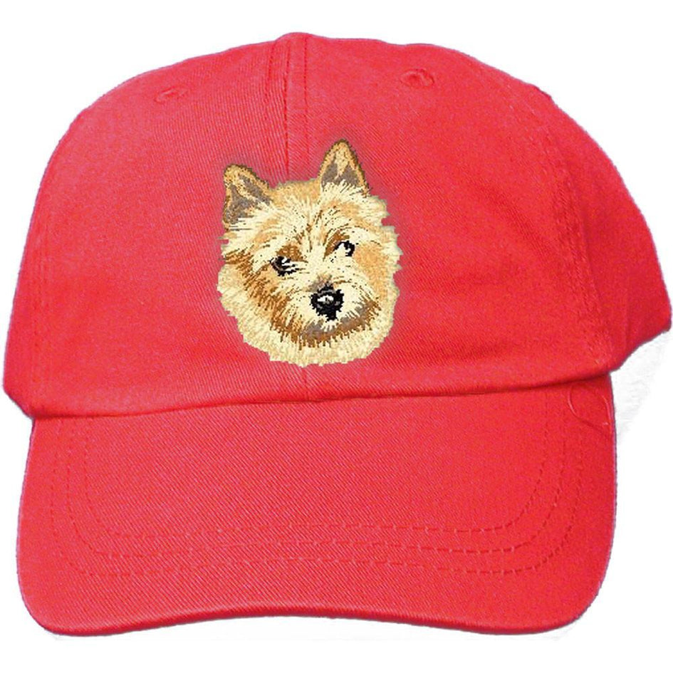 Embroidered Baseball Caps Red  Norwich Terrier DV158