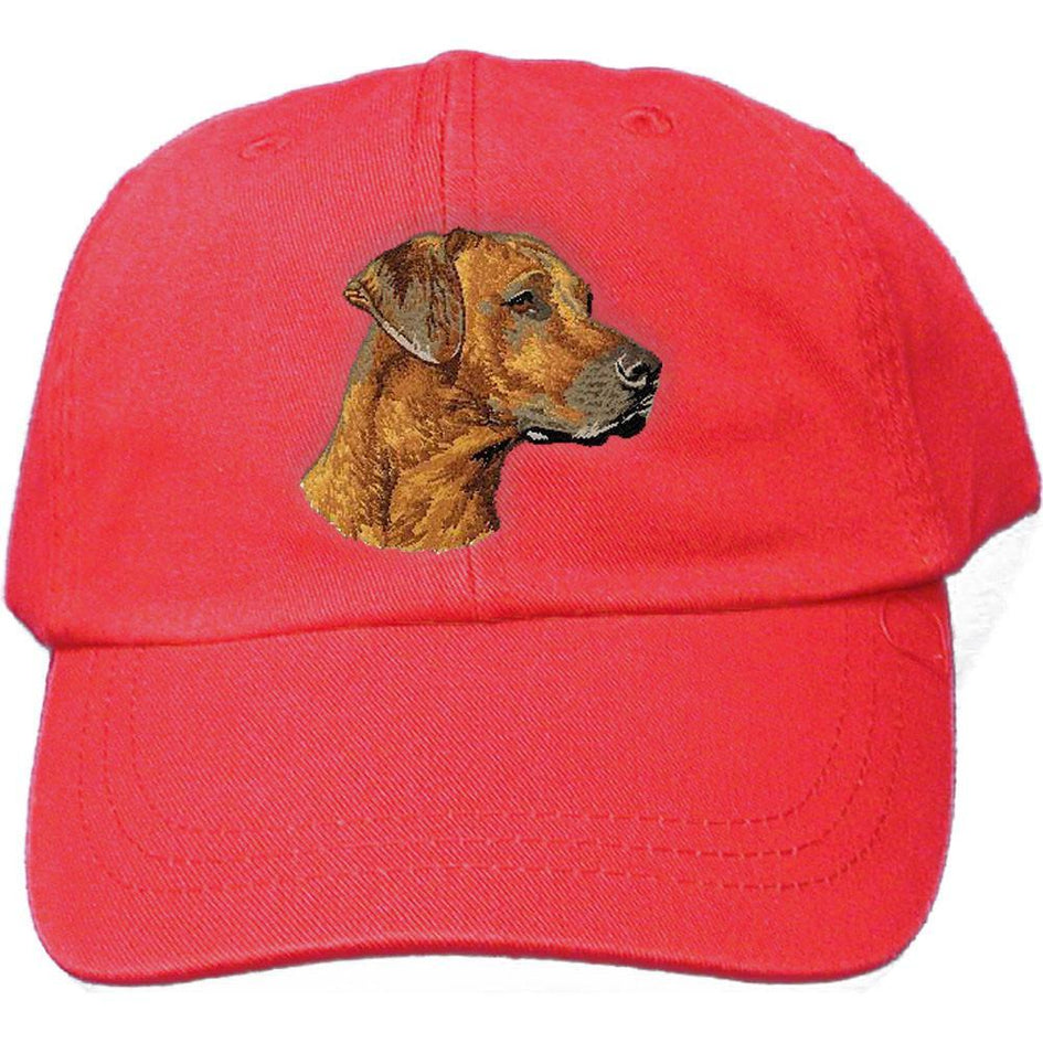 Embroidered Baseball Caps Red  Rhodesian Ridgeback DN297