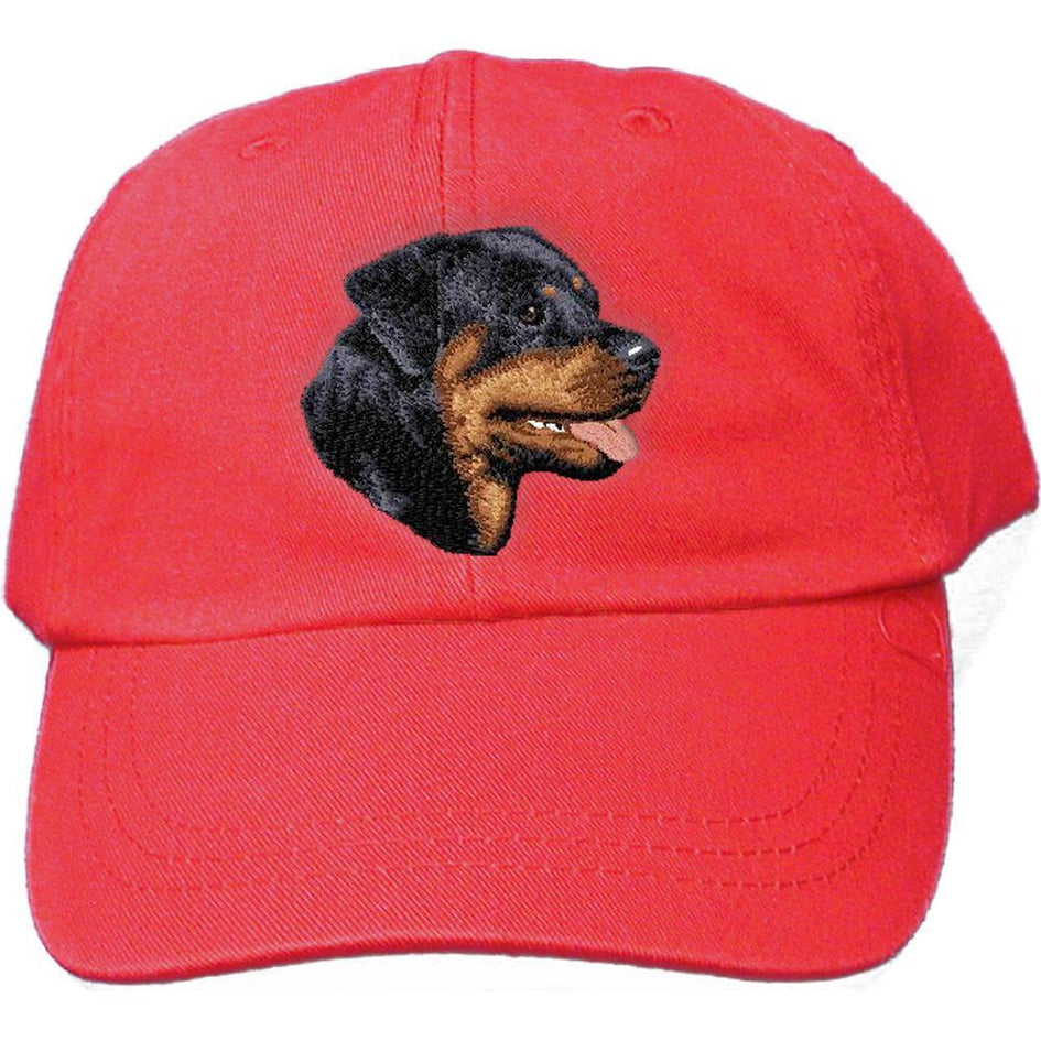 Embroidered Baseball Caps Red  Rottweiler D7