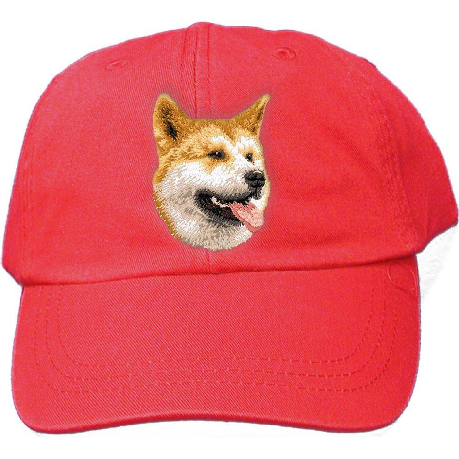 Embroidered Baseball Caps Red  Shiba Inu D91