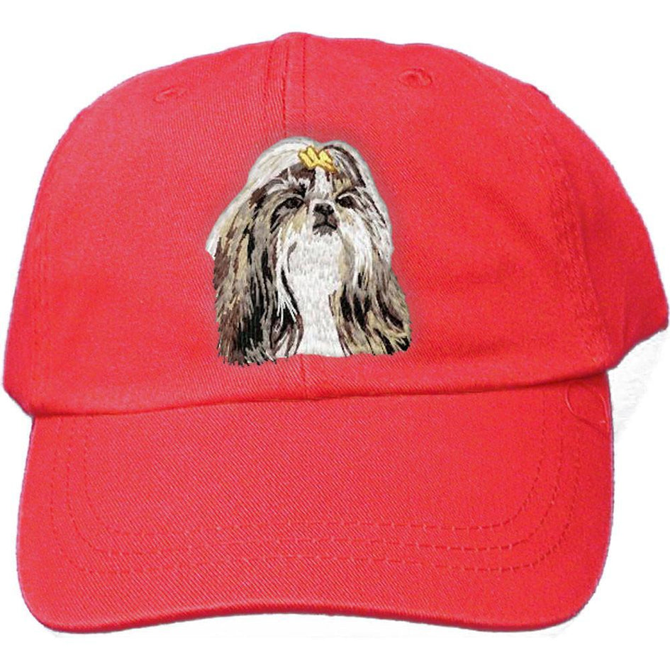 Embroidered Baseball Caps Red  Shih Tzu DN390