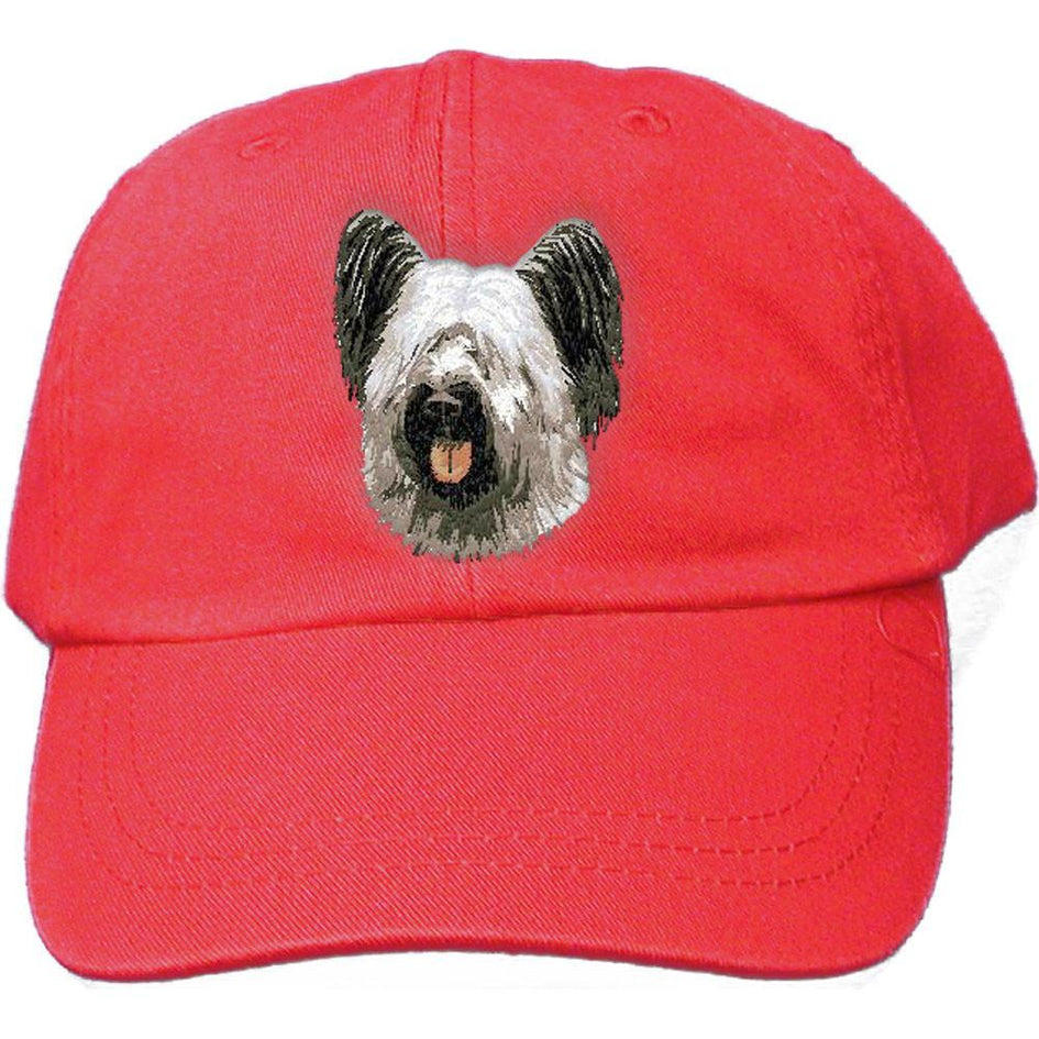 Embroidered Baseball Caps Red  Skye Terrier DN392