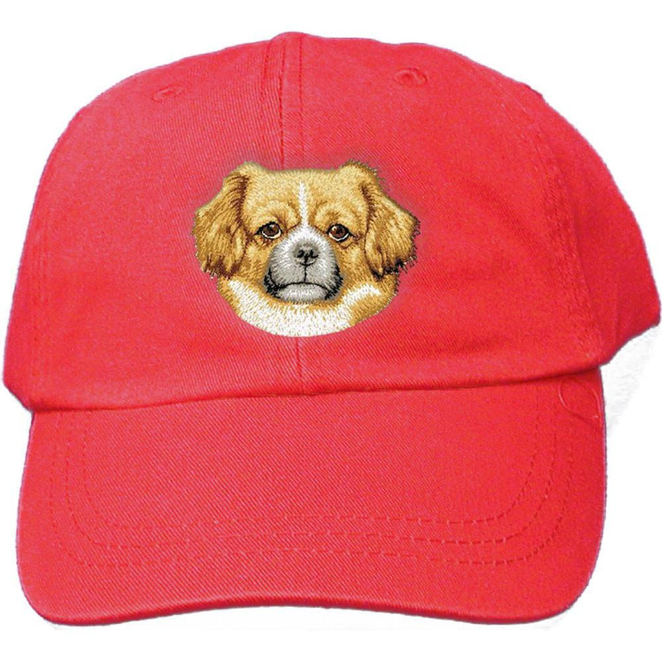 Embroidered Baseball Caps Red  Tibetan Spaniel D87
