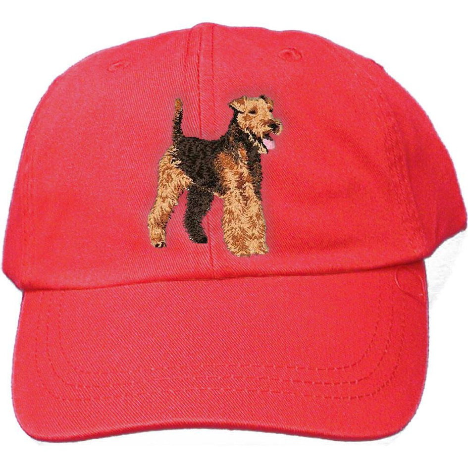 Embroidered Baseball Caps Red  Welsh Terrier DJ241