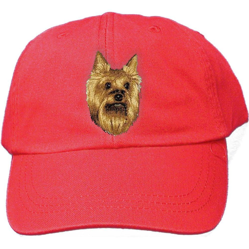 Embroidered Baseball Caps Red  Yorkshire Terrier D15