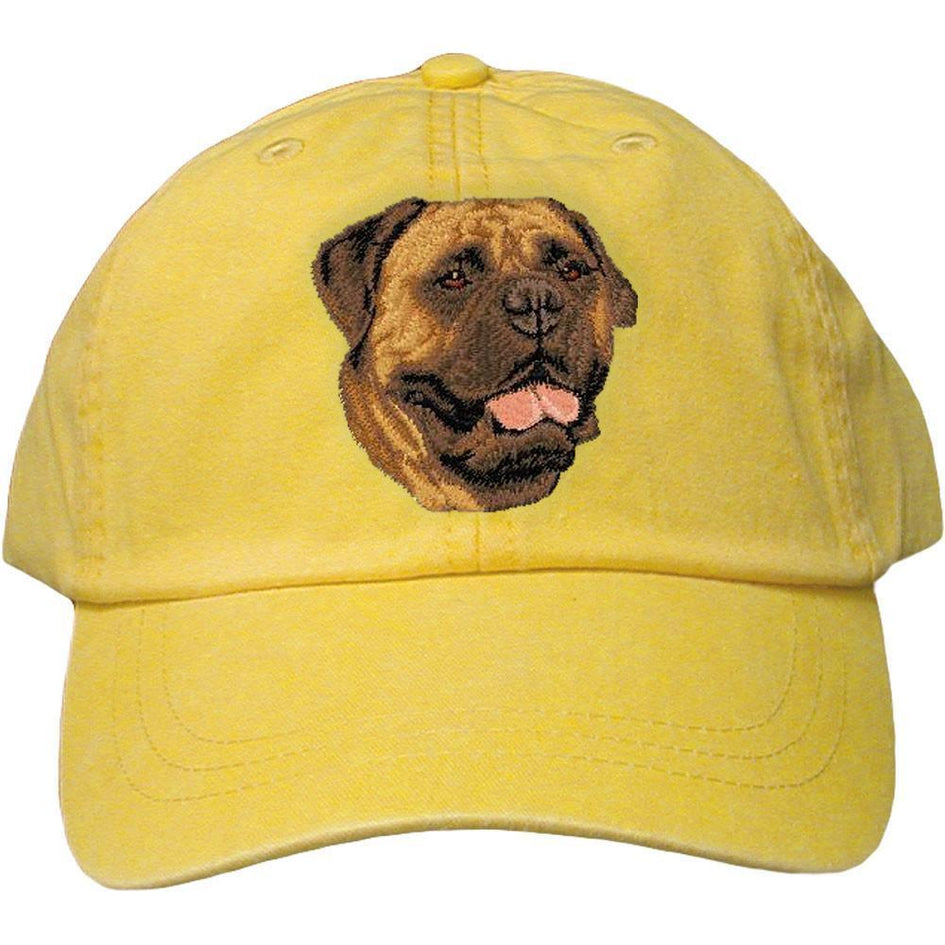 Embroidered Baseball Caps Yellow  Bullmastiff D56