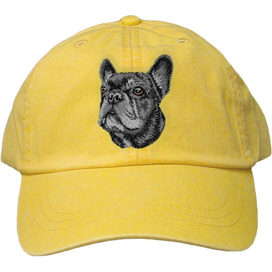 Embroidered Baseball Caps Yellow  French Bulldog DV352