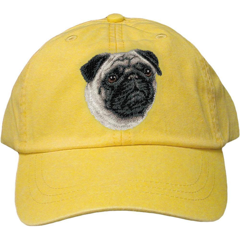 Embroidered Baseball Caps Yellow  Pug D63
