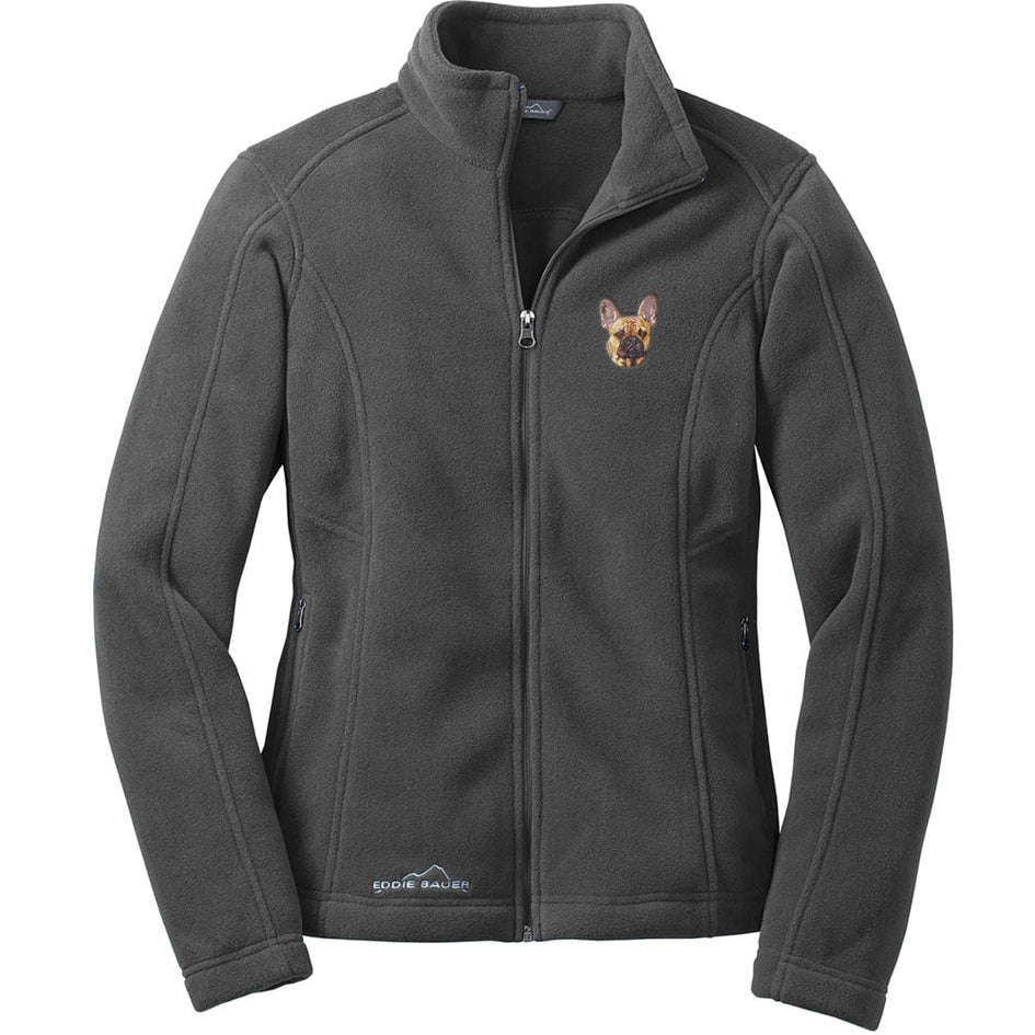French Bulldog Embroidered Ladies Fleece Jackets