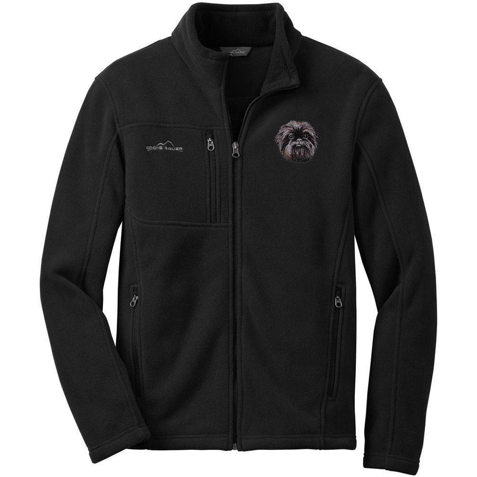 Embroidered Mens Fleece Jackets Black 2X Large Affenpinscher DM488