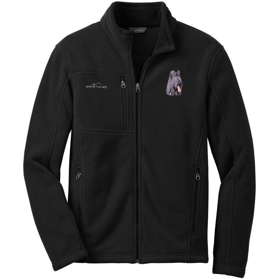 Embroidered Mens Fleece Jackets Black 2X Large Briard D72