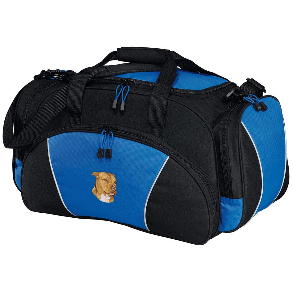 Embroidered Duffel Bags Royal Blue  American Staffordshire Terrier DN334