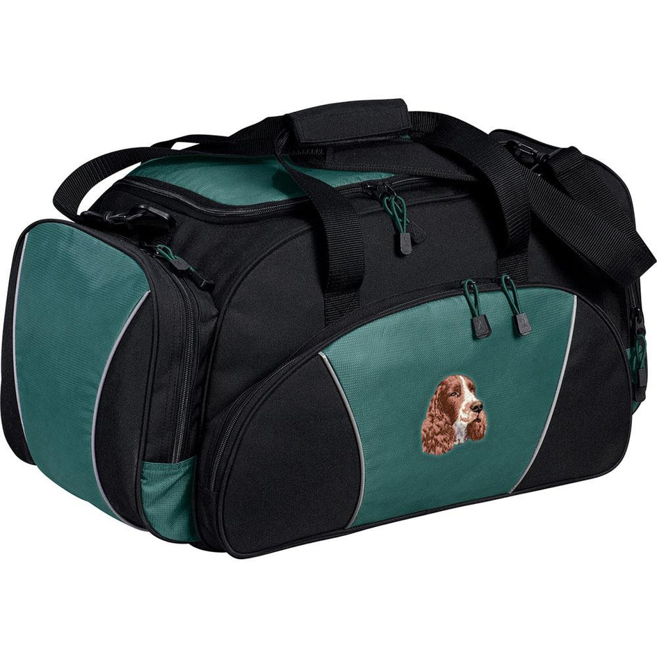 Embroidered Duffel Bags Hunter Green  English Springer Spaniel D130