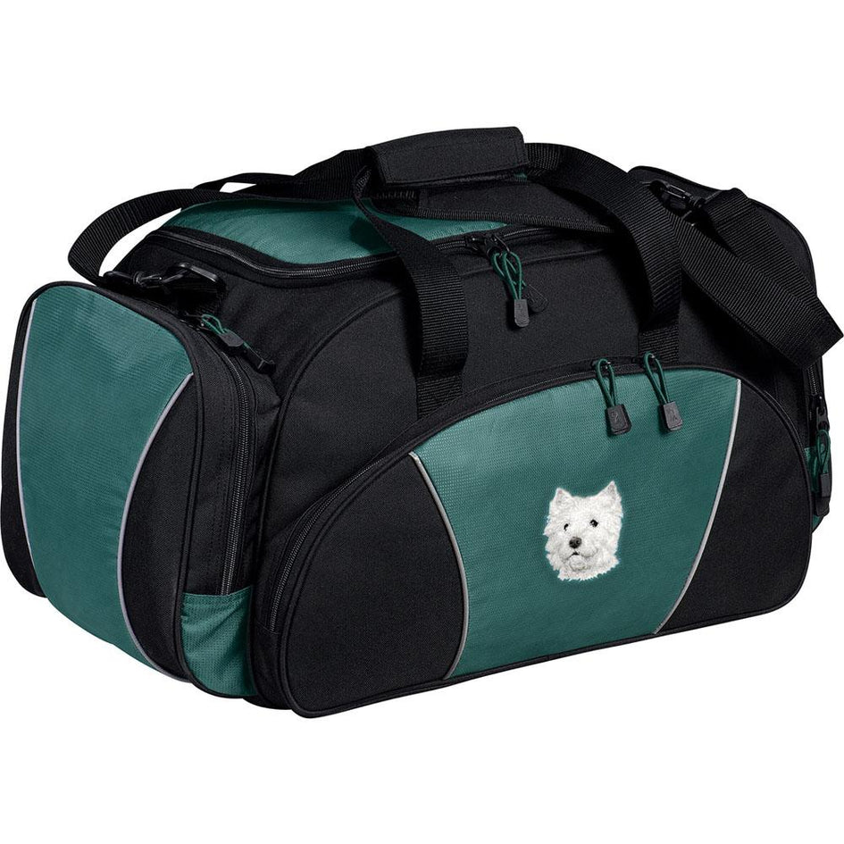Embroidered Duffel Bags Hunter Green  West Highland White Terrier D126