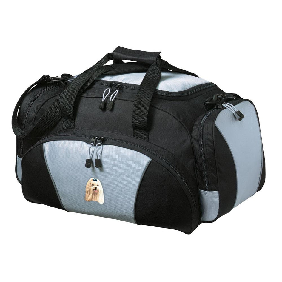 Embroidered Duffel Bags Gray  Maltese D64
