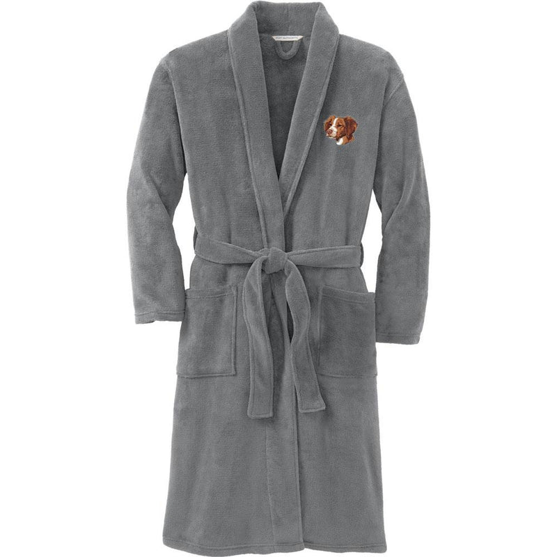 Brittany Embroidered Plush Microfleece Robe