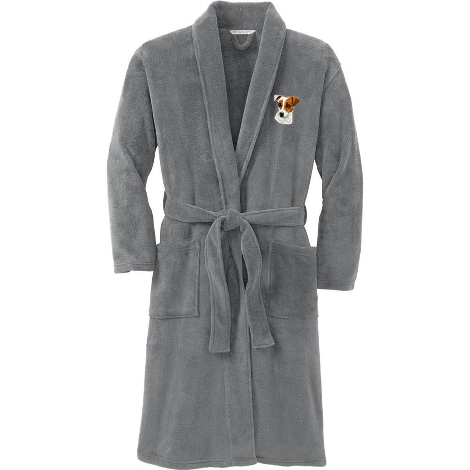 Port Authority Plush Microfleece Robe Deep Smoke Large/X-Large Parson Russell Terrier D26