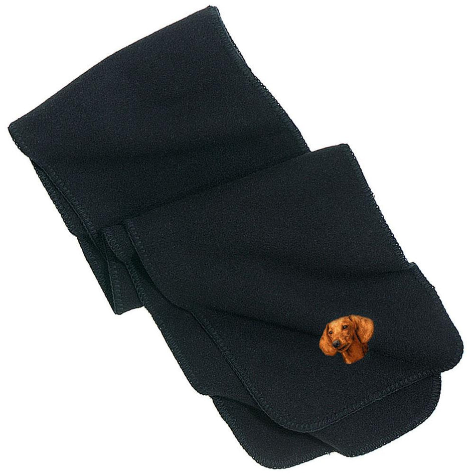 Embroidered Scarves Black  Dachshund D29