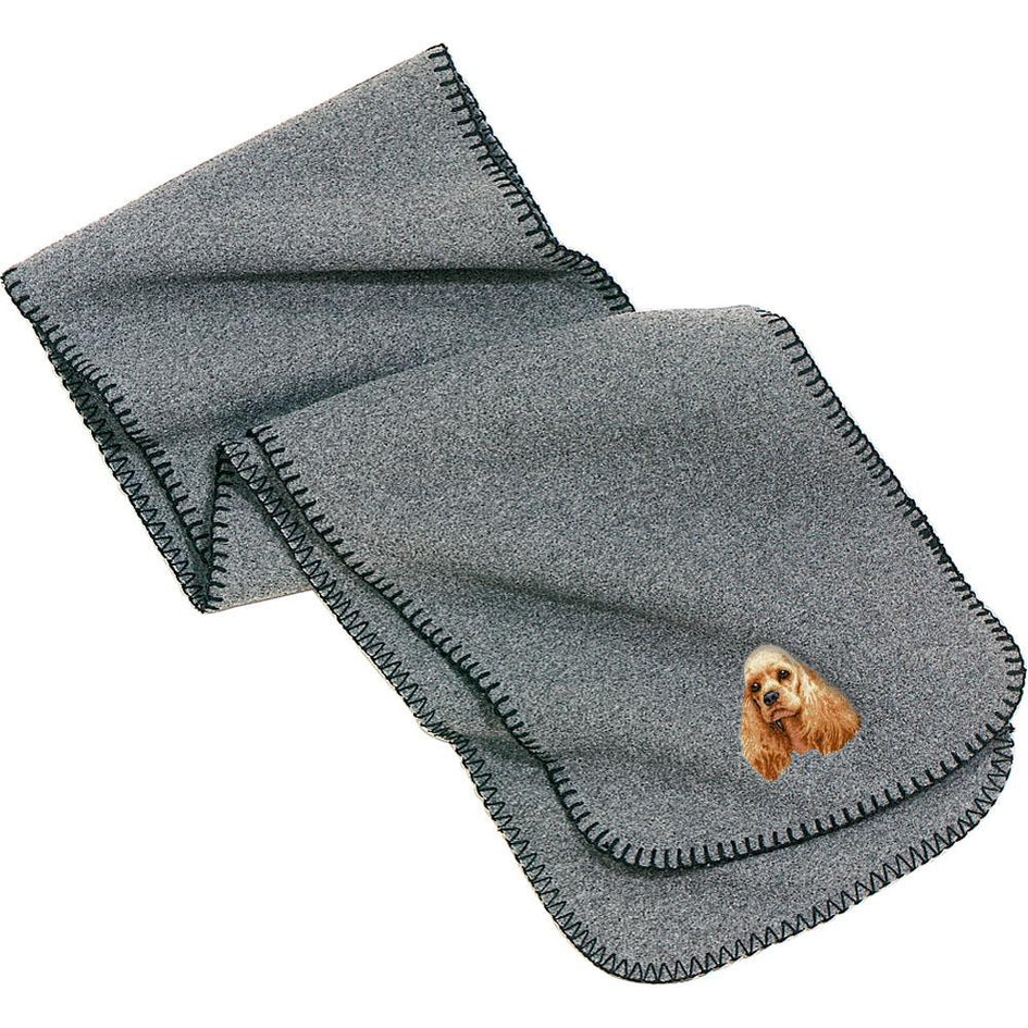 Embroidered Scarves Heather Gray  Cocker Spaniel D20