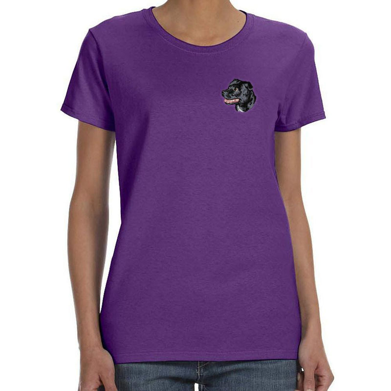Staffordshire Bull Terrier Embroidered Ladies T-Shirts
