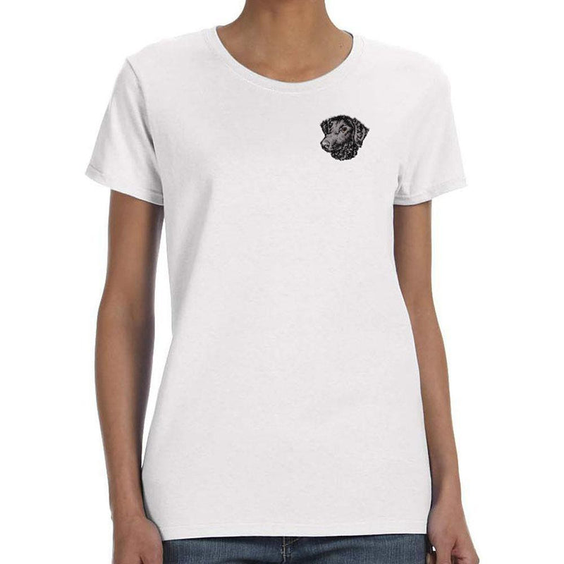 Curly-Coated Retriever Embroidered Ladies T-Shirts