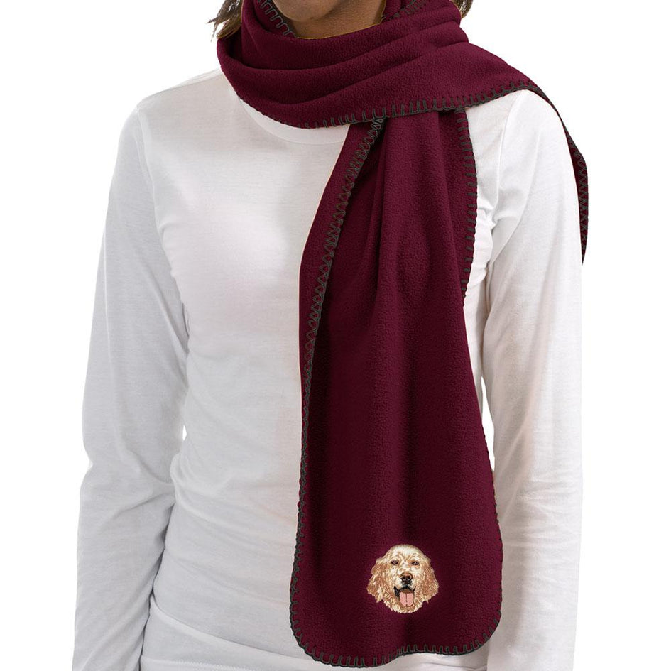 Embroidered Scarves Maroon  English Setter DV457