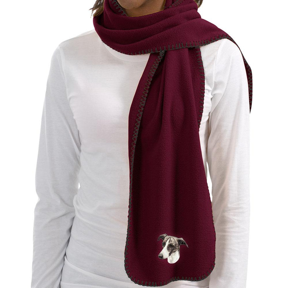 Embroidered Scarves Maroon  Greyhound D69