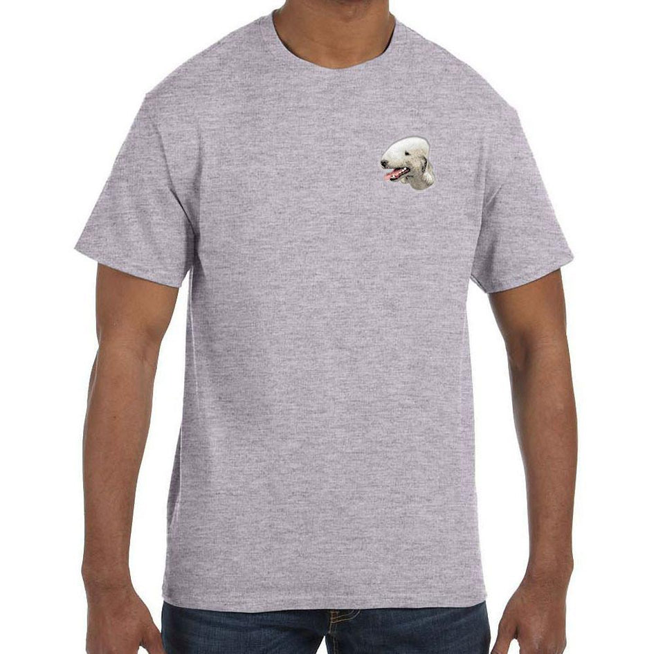 Embroidered Mens T-Shirts Sport Gray 3X Large Bedlington Terrier D35