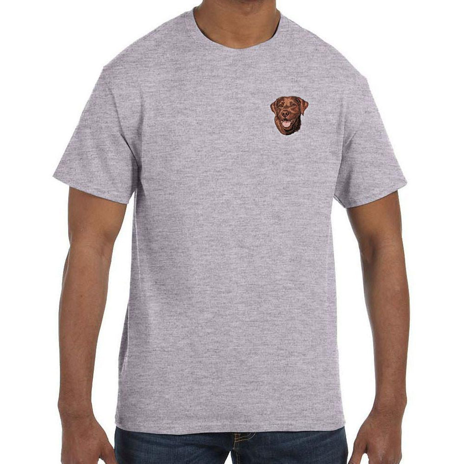 Embroidered Mens T-Shirts Sport Gray 3X Large Labrador Retriever DM444