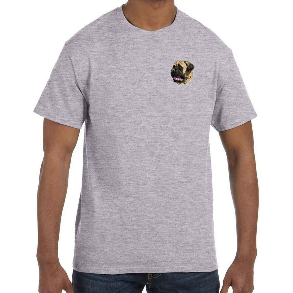 Embroidered Mens T-Shirts Sport Gray 3X Large Mastiff DJ329