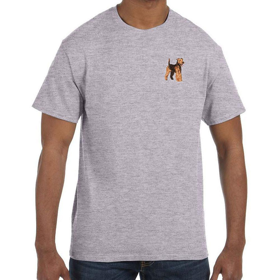 Embroidered Mens T-Shirts Sport Gray 3X Large Welsh Terrier DJ241