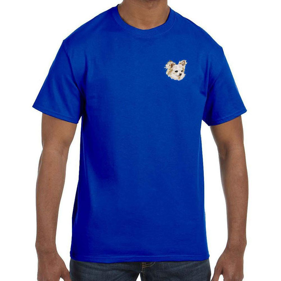 Embroidered Mens T-Shirts Royal Blue 3X Large Chihuahua DV206