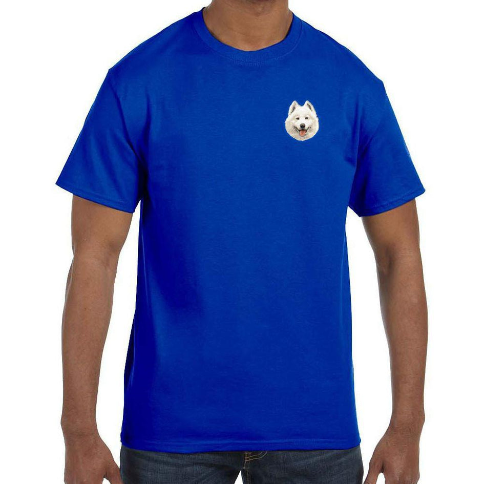 Embroidered Mens T-Shirts Royal Blue 3X Large Samoyed D62