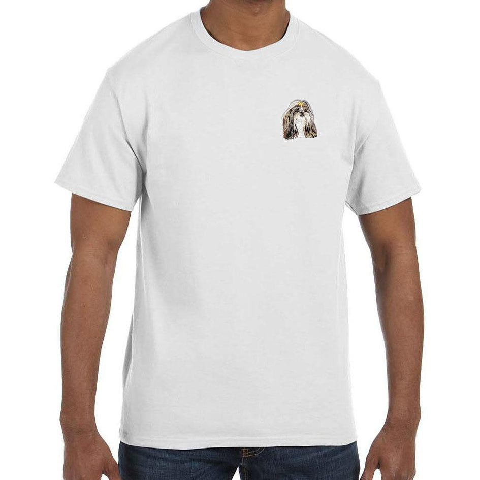 Shih Tzu Embroidered Mens T-Shirts