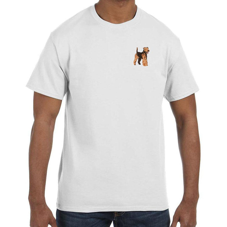 Welsh Terrier Embroidered Mens T-Shirts