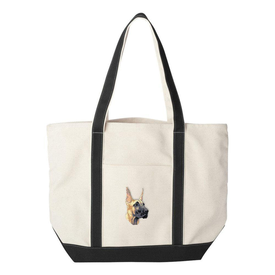 Embroidered Tote Bag Black  Great Dane D71