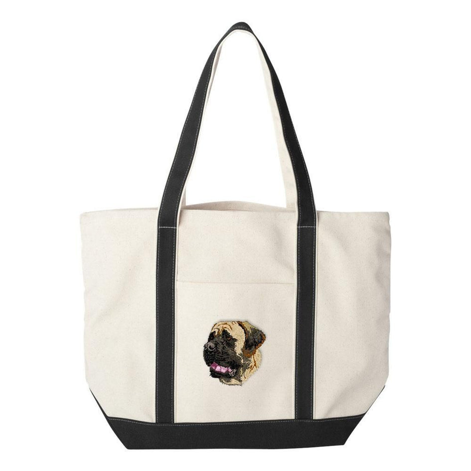 Embroidered Tote Bag Black  Mastiff D135