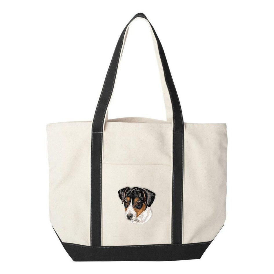 Embroidered Tote Bag Black  Parson Russell Terrier DV351