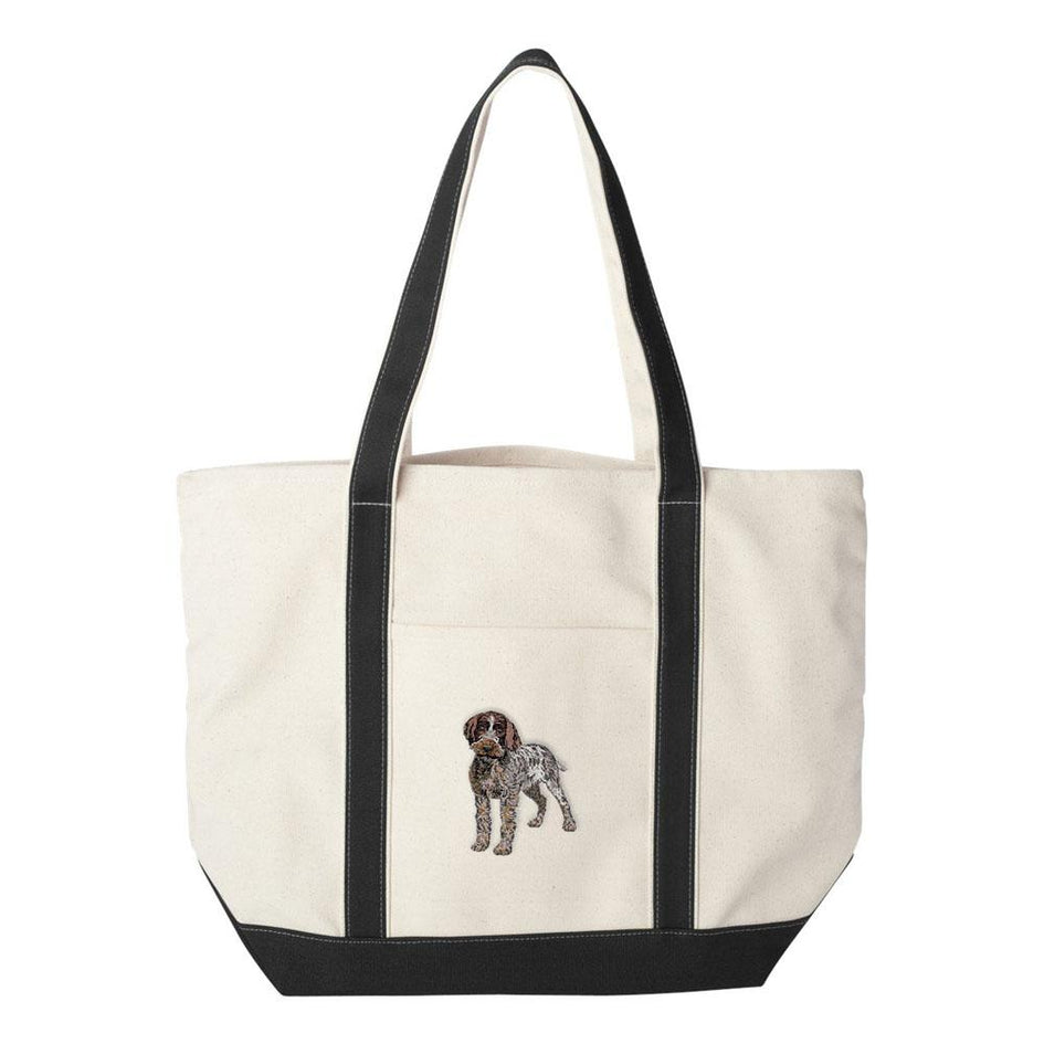 Embroidered Tote Bag Red  Wirehaired Pointing Griffon DV193