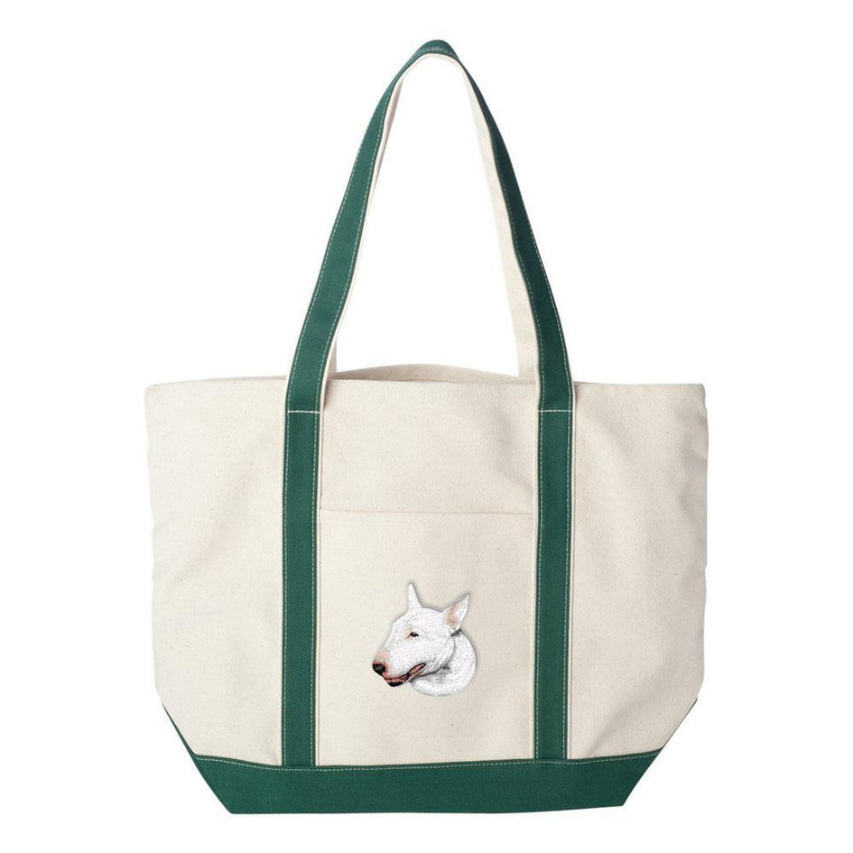Embroidered Tote Bag Red  Bull Terrier D88