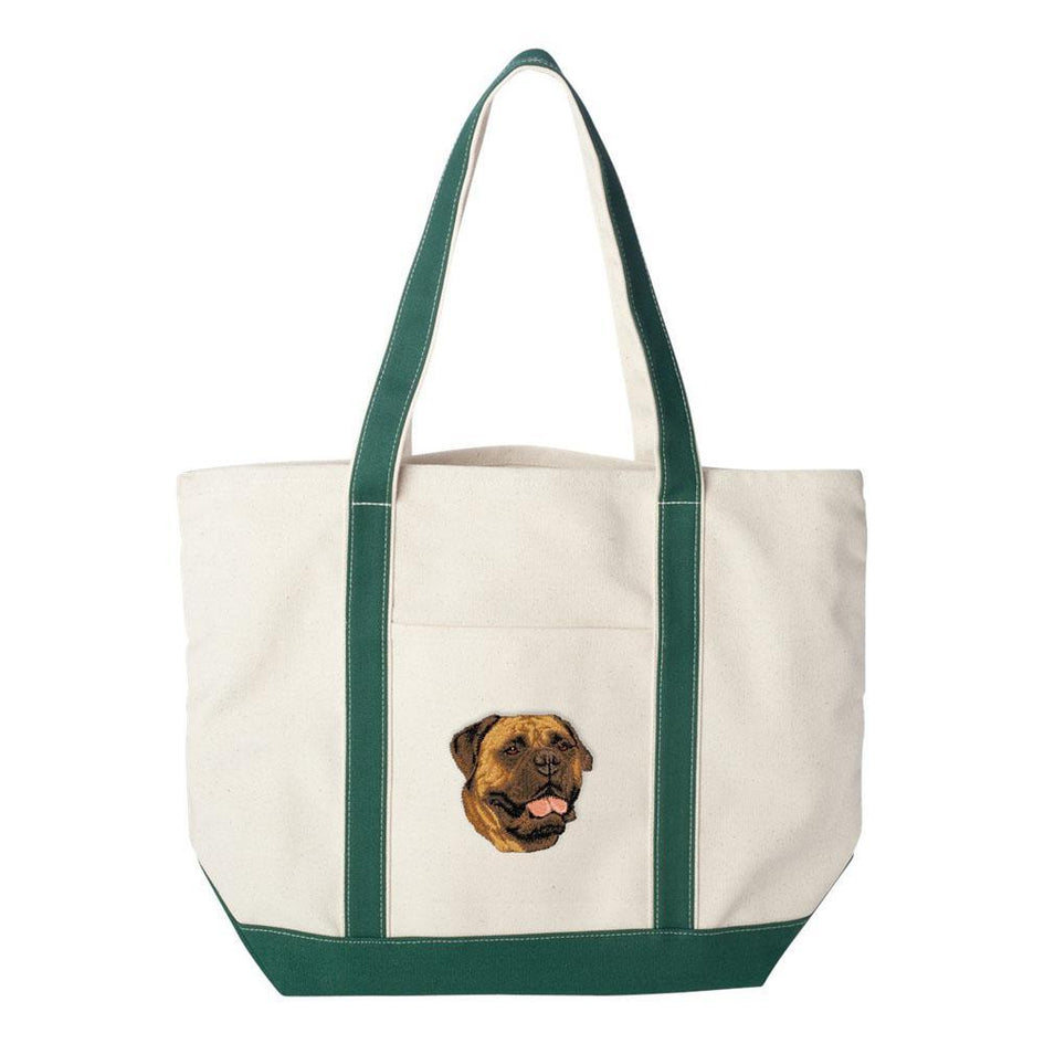 Embroidered Tote Bag Red  Bullmastiff D56