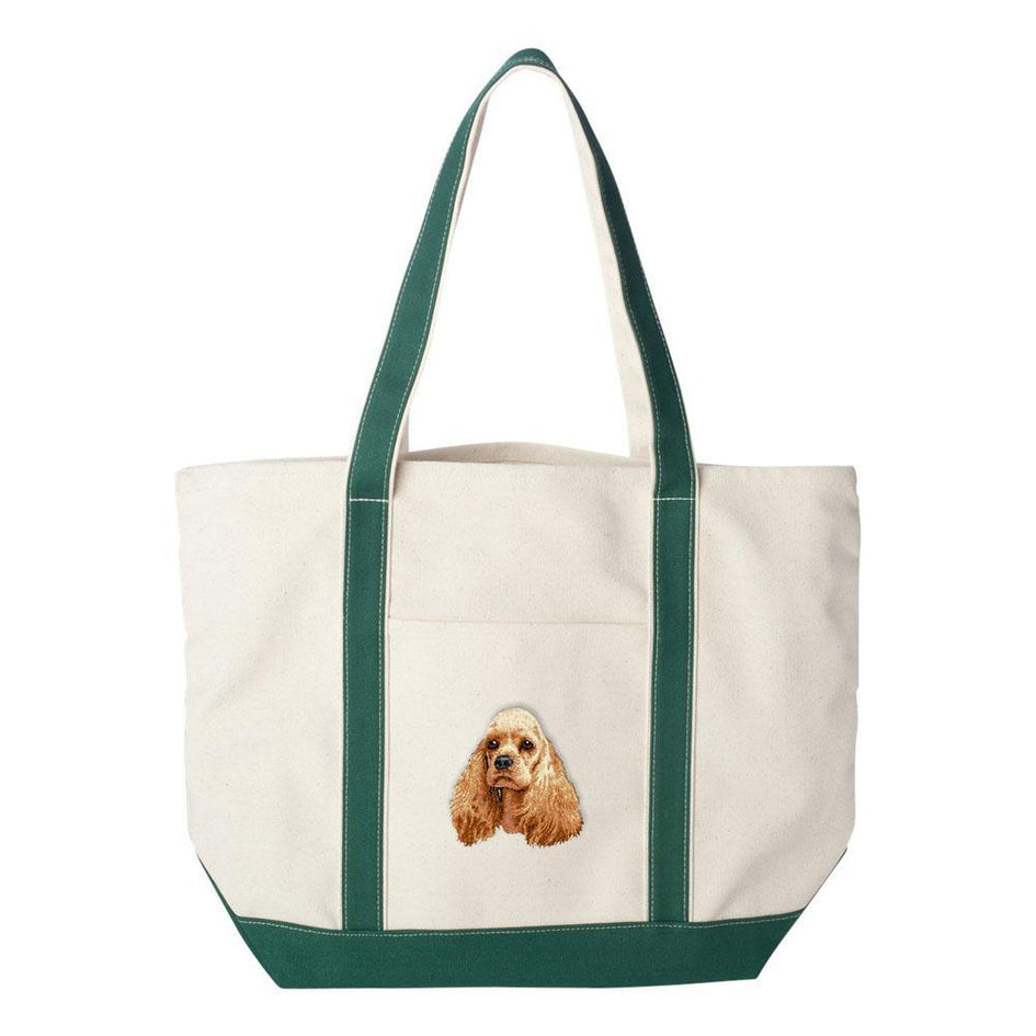 Embroidered Tote Bag Red  Cocker Spaniel D20