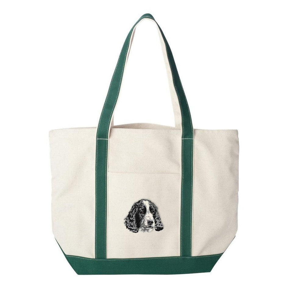 Embroidered Tote Bag Red  English Cocker Spaniel DV377