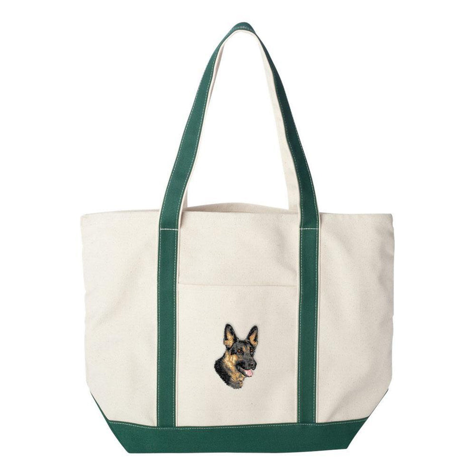 Embroidered Tote Bag Red  German Shepherd Dog D70