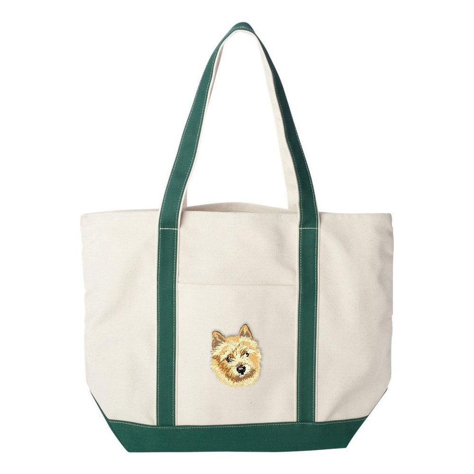 Embroidered Tote Bag Red  Norwich Terrier DV158