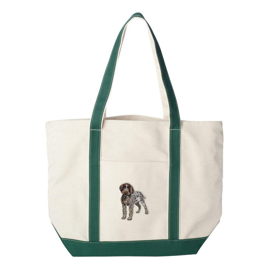 Embroidered Tote Bag Green  Wirehaired Pointing Griffon DV193