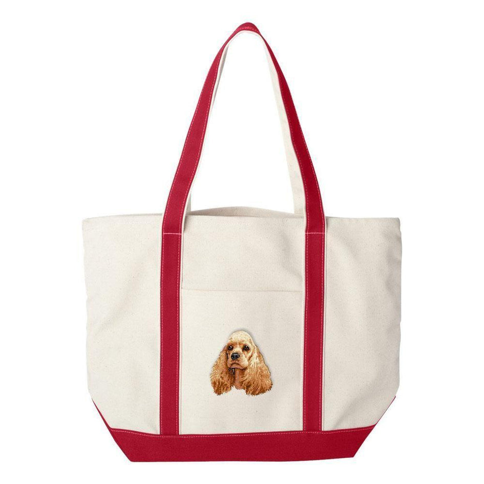 Embroidered Tote Bag Green  Cocker Spaniel D20